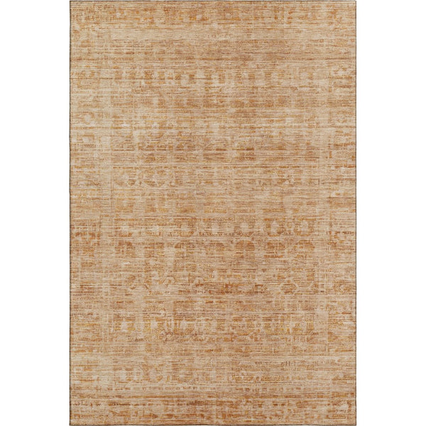 HomeRoots 5' Coral & Peach Oriental Area Rug - Washable, UV Protected, Stain-Resistant for Busy Homes 700987