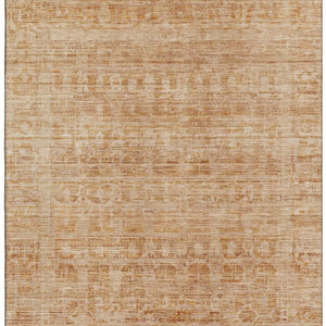 HomeRoots 5' Coral & Peach Oriental Area Rug - Washable, UV Protected, Stain-Resistant for Busy Homes 700987