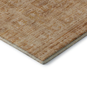 HomeRoots 8' Coral and Peach Oriental Round Rug - UV Protected, Stain-Resistant, Stylish & Easy Care Design 700988