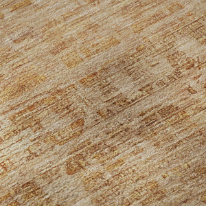 HomeRoots 8' Coral and Peach Oriental Round Rug - UV Protected, Stain-Resistant, Stylish & Easy Care Design 700988