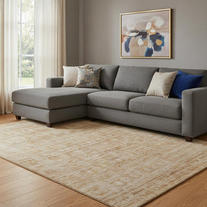 HomeRoots 8' X 10' Coral & Peach Oriental Washable Area Rug – UV Protected, Stain Resistant & Non-Slip Design 700989