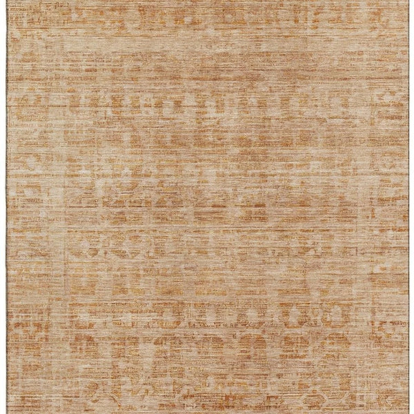 HomeRoots 9' X 12' Coral & Peach Oriental Washable Area Rug - UV Protected, Soft, Stain Resistant, Non-Slip Design 700990