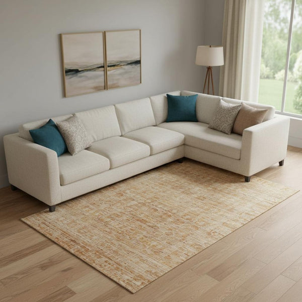 HomeRoots 10' X 14' Coral And Peach Oriental Area Rug – Stylish, Washable, UV-Protected, Perfect for Busy Homes! 700991