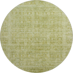 HomeRoots 8' Sage and Mint Green Oriental Round Rug - Washable, UV-Protected, Non-Slip for Any Room Decor 700994