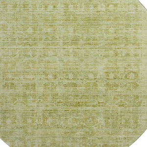 HomeRoots 8' Sage and Mint Green Oriental Round Rug - Washable, UV-Protected, Non-Slip for Any Room Decor 700994