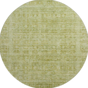 HomeRoots 8' Sage and Mint Green Oriental Round Rug - Washable, UV-Protected, Non-Slip for Any Room Decor 700994