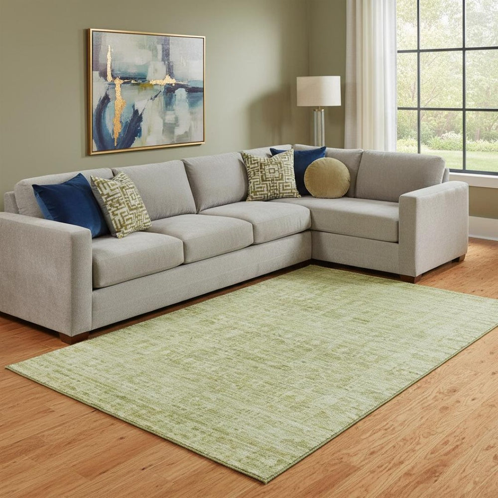 HomeRoots 8' X 10' Sage and Mint Green Oriental Washable Area Rug with UV Protection for Family Living Spaces 700995