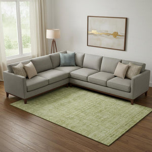 HomeRoots 9' X 12' Sage and Mint Green Oriental Washable Area Rug - Durable, UV Protected, Perfect for Homes! 700996