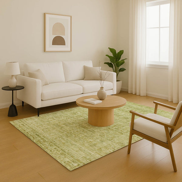 HomeRoots 9' X 12' Sage and Mint Green Oriental Washable Area Rug - Durable, UV Protected, Perfect for Homes! 700996