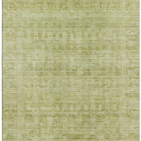 HomeRoots 9' X 12' Sage and Mint Green Oriental Washable Area Rug - Durable, UV Protected, Perfect for Homes! 700996