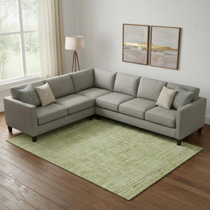 HomeRoots 10' X 14' Sage & Mint Green Oriental Area Rug - Washable, UV Protected, Stylish Durability for Homes 700997