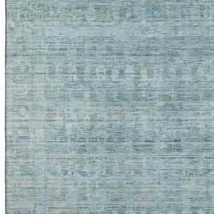 HomeRoots 5' x 8' Sky Blue & Denim Blue Oriental Rug - Stain Resistant, UV Protected, Non-Slip for Home Decor 700999