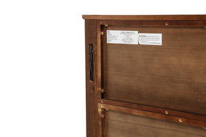 English Elm Queen Farmhouse Pinewood Storage Bed with Led Lighting Usb Charging and Panel Headboard Walnut W504P391016