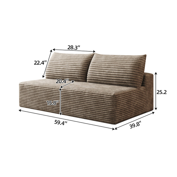 English Elm Cloud Modular Sectional Sofa – Plush Corduroy Couch With Deep Seating, No Assembly, Versatile Design W2824P303618