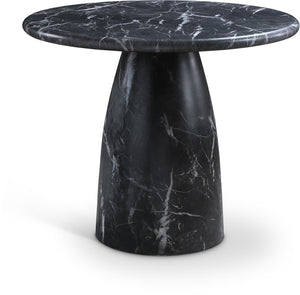 Meridian Furniture Cosenza Concrete Dining Table with Art Deco Style and Marble Finish for Indoor Outdoor Use Black 36 inches 700Black-T