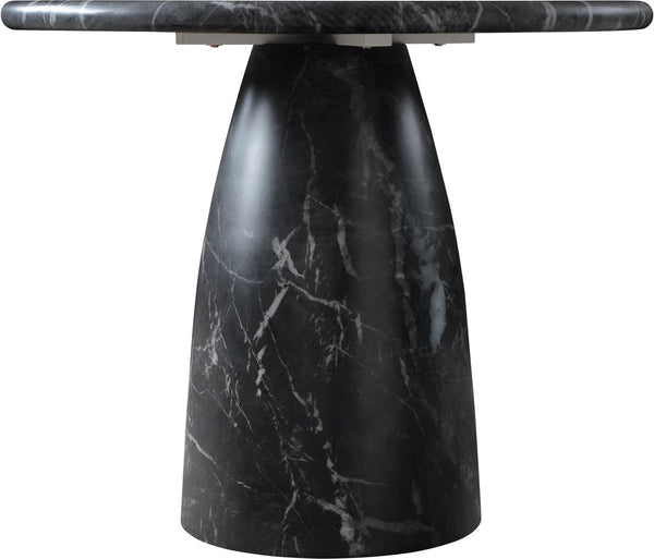 Meridian Furniture Cosenza Concrete Dining Table with Art Deco Style and Marble Finish for Indoor Outdoor Use Black 36 inches 700Black-T