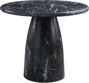 Meridian Furniture Cosenza Concrete Dining Table with Art Deco Style and Marble Finish for Indoor Outdoor Use Black 36 inches 700Black-T