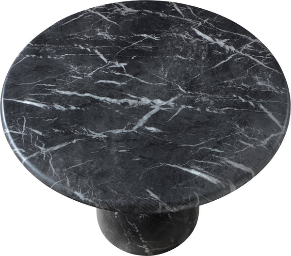 Meridian Furniture Cosenza Concrete Dining Table with Art Deco Style and Marble Finish for Indoor Outdoor Use Black 36 inches 700Black-T