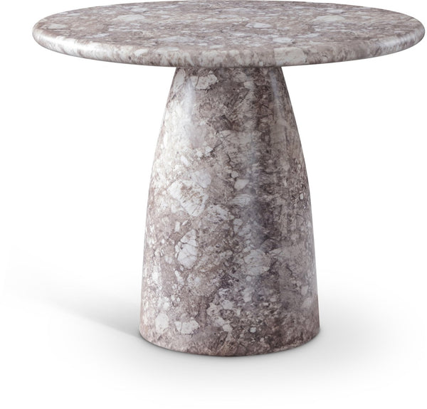 Meridian Furniture Cosenza Concrete Dining Table with Art Deco Style and Marble Finish for Indoor Outdoor Use Brown 36 inches 700Brown-T