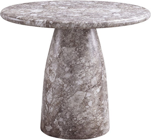 Meridian Furniture Cosenza Concrete Dining Table with Art Deco Style and Marble Finish for Indoor Outdoor Use Brown 36 inches 700Brown-T