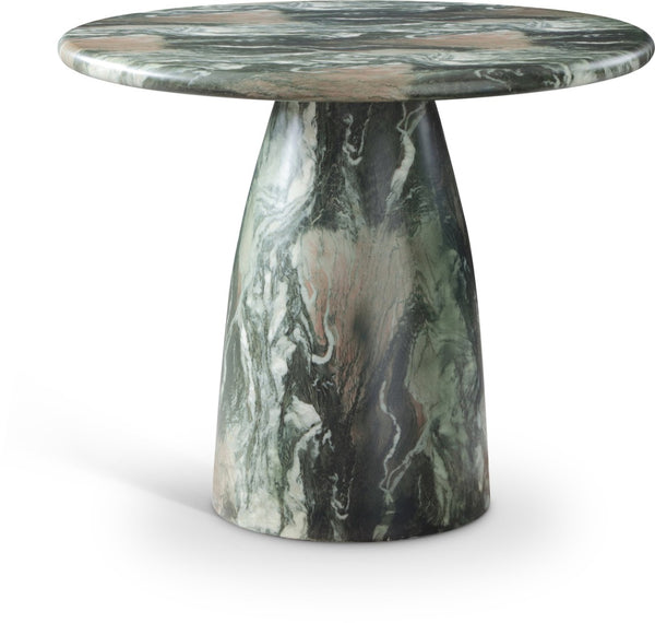 Meridian Furniture Cosenza Concrete Dining Table with Art Deco Style and Marble Finish for Indoor Outdoor Use Green 36 inches 700Green-T