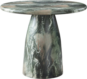Meridian Furniture Cosenza Concrete Dining Table with Art Deco Style and Marble Finish for Indoor Outdoor Use Green 36 inches 700Green-T