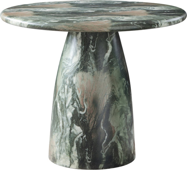 Meridian Furniture Cosenza Concrete Dining Table with Art Deco Style and Marble Finish for Indoor Outdoor Use Green 36 inches 700Green-T