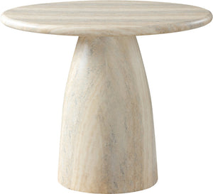 Meridian Furniture Cosenza Concrete Dining Table with Art Deco Style and Marble Finish for Indoor Outdoor Use Natural 36 inches 700Travertine-T