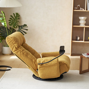 English Elm Adjustable ergonomic gaming lounge chair with 360° swivel, spring seat comfort and phone holder Yellow W244P172638