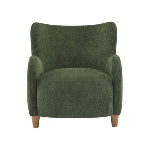 English Elm Christopher Knight Home® - Lucia Velvet Wingback Armchair with Pocket Spring Cushion, Mid-Century Birch Legs, Luxe Comfort Olive Green,Teak 31.5 L x 30.75 W x 30.5 H N776P205426G