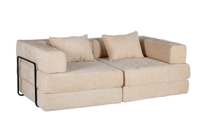 English Elm Compression Convertible Floor Sofa Bed – Stylish Chenille Loveseat & Modular Seating Solution For Small Spaces W3723P345635