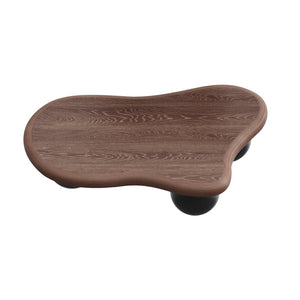 English Elm 40 Inch Organic Cloud Silhouette Coffee Table Walnut Mdf Top with Ball Legs W1435S00035