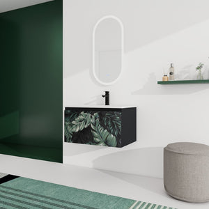 English Elm 30'' Floating Wall-Mounted Bathroom Vanity With Ceramic Sink & Soft-Close Doors For Modern Spaces P1 W999S00215-GIGA