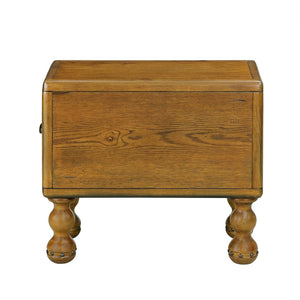 English Elm Solid Wood End Table - Vintage-Style Narrow Nightstand With Drawer For Small Spaces, Easy Assembly! W1202P176736-GIGA