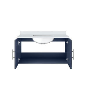 English Elm Navy Blue Bath Vanity With White Quartz Top, 36” W X 22” D - Elegant Storage & Soft-Close Design B2731P258618