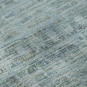 HomeRoots 8' Sky Blue & Denim Oriental Round Rug - Washable, UV Protected, Non-Slip, Perfect for Families! 701000