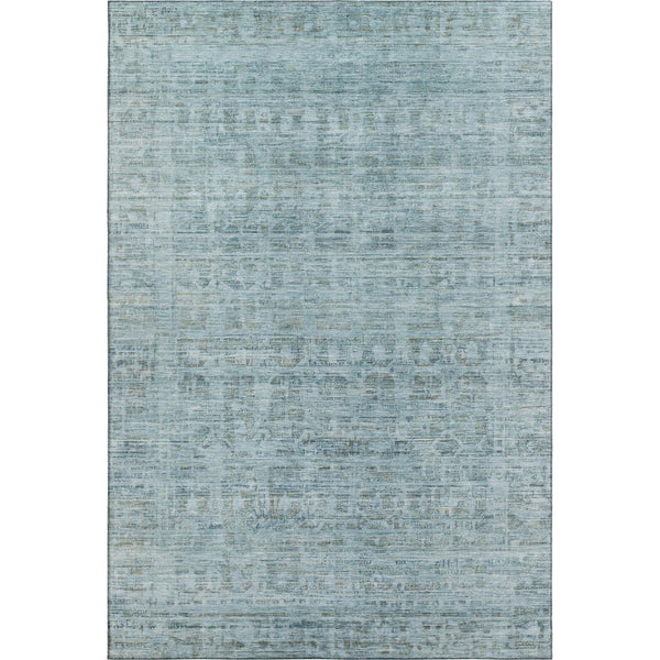 HomeRoots 10' Sky Blue & Denim Blue Oriental Area Rug - Washable, UV Protected, Stain Resistant, Durable Design 701003