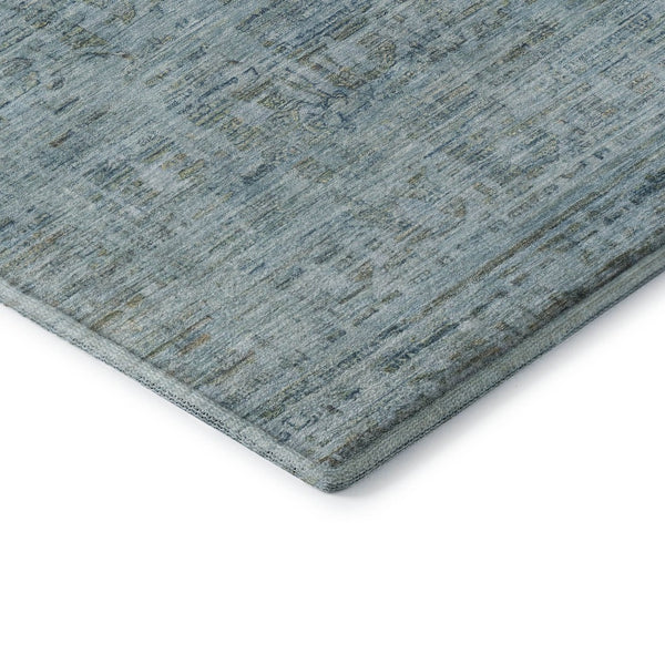 HomeRoots 10' Sky Blue & Denim Blue Oriental Area Rug - Washable, UV Protected, Stain Resistant, Durable Design 701003