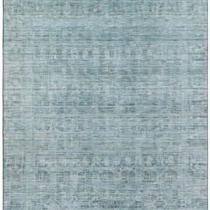 HomeRoots 10' Sky Blue & Denim Blue Oriental Area Rug - Washable, UV Protected, Stain Resistant, Durable Design 701003