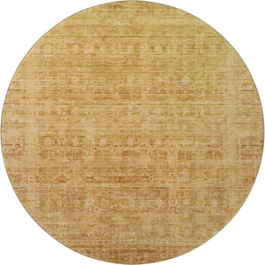 HomeRoots 8' Salmon and Peach Oriental Round Rug - Stylish, Stain-Resistant, UV-Protected for Busy Homes! 701006
