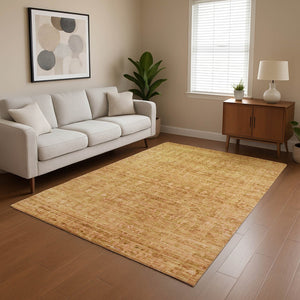HomeRoots 8' X 10' Salmon & Peach Oriental Washable Area Rug – Durable, UV-Protected, Easy-Care Elegance 701007