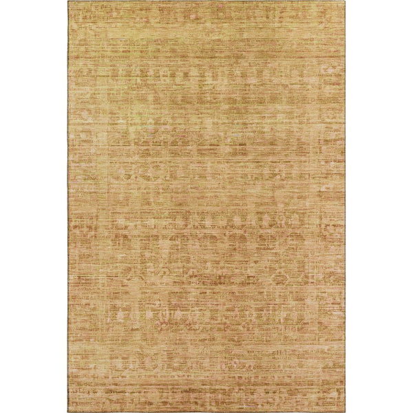 HomeRoots 8' X 10' Salmon & Peach Oriental Washable Area Rug – Durable, UV-Protected, Easy-Care Elegance 701007
