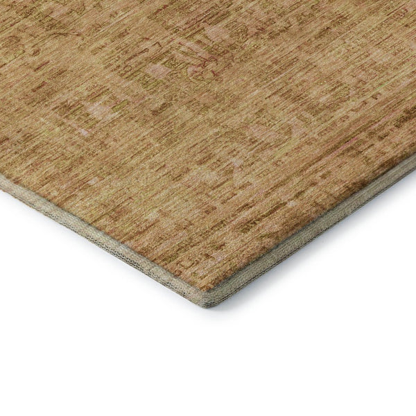 HomeRoots 8' X 10' Salmon & Peach Oriental Washable Area Rug – Durable, UV-Protected, Easy-Care Elegance 701007