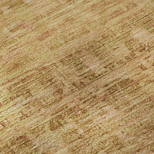 HomeRoots 8' X 10' Salmon & Peach Oriental Washable Area Rug – Durable, UV-Protected, Easy-Care Elegance 701007