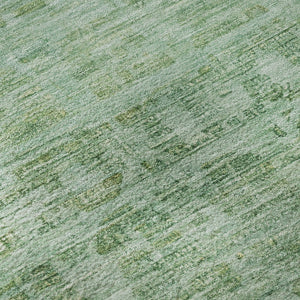 HomeRoots 8' Teal and Pale Aqua Oriental Round Rug – Stain-Resistant, UV-Protected, Non-Slip for Any Room 701012