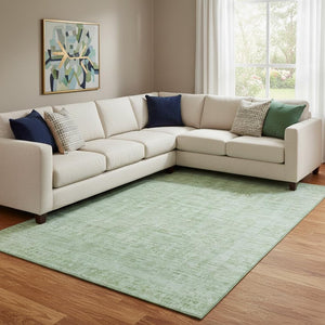 HomeRoots 8' X 10' Teal & Pale Aqua Washable Area Rug with UV Protection – Stylish, Durable, & Stain Resistant! 701013