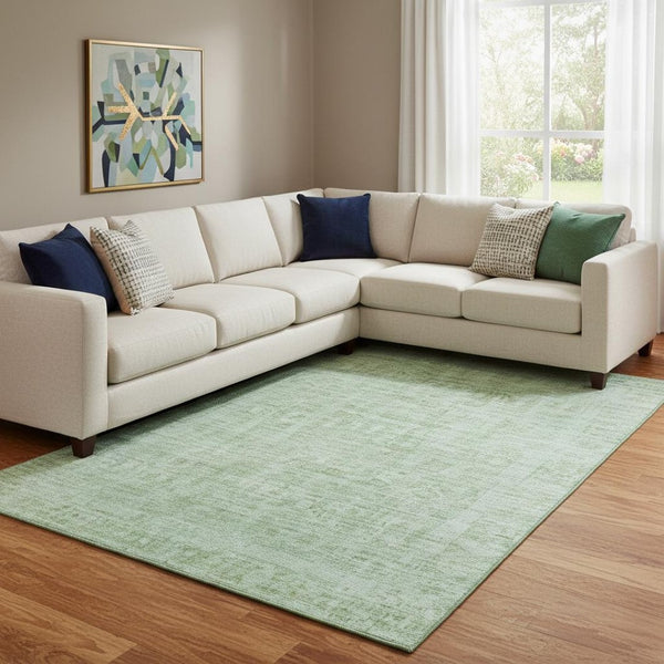 HomeRoots 8' X 10' Teal & Pale Aqua Washable Area Rug with UV Protection – Stylish, Durable, & Stain Resistant! 701013