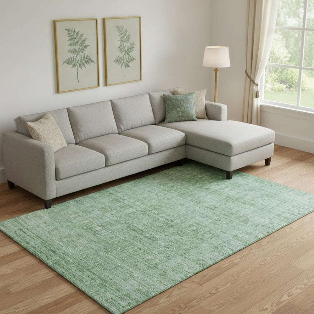 HomeRoots 9' X 12' Teal & Pale Aqua Washable Oriental Area Rug - UV Resistant, Stain-Repellent, Easy Care Design 701014