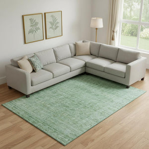 HomeRoots 10' X 14' Teal And Pale Aqua Washable Oriental Rug – UV Protected, Stain Resistant, Low Maintenance! 701015