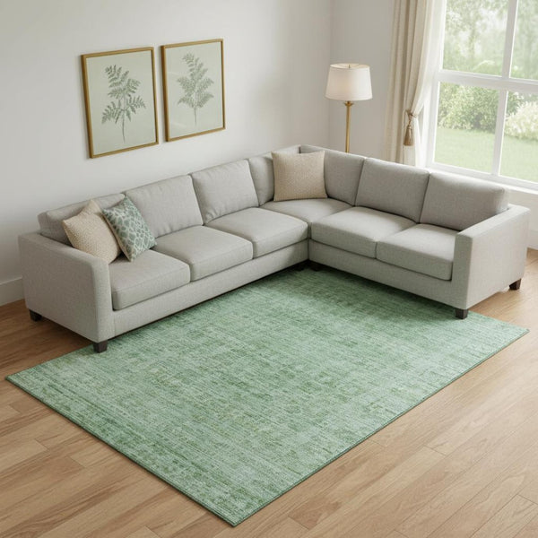 HomeRoots 10' X 14' Teal And Pale Aqua Washable Oriental Rug – UV Protected, Stain Resistant, Low Maintenance! 701015
